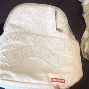 Sprayground Embossed White Backpack